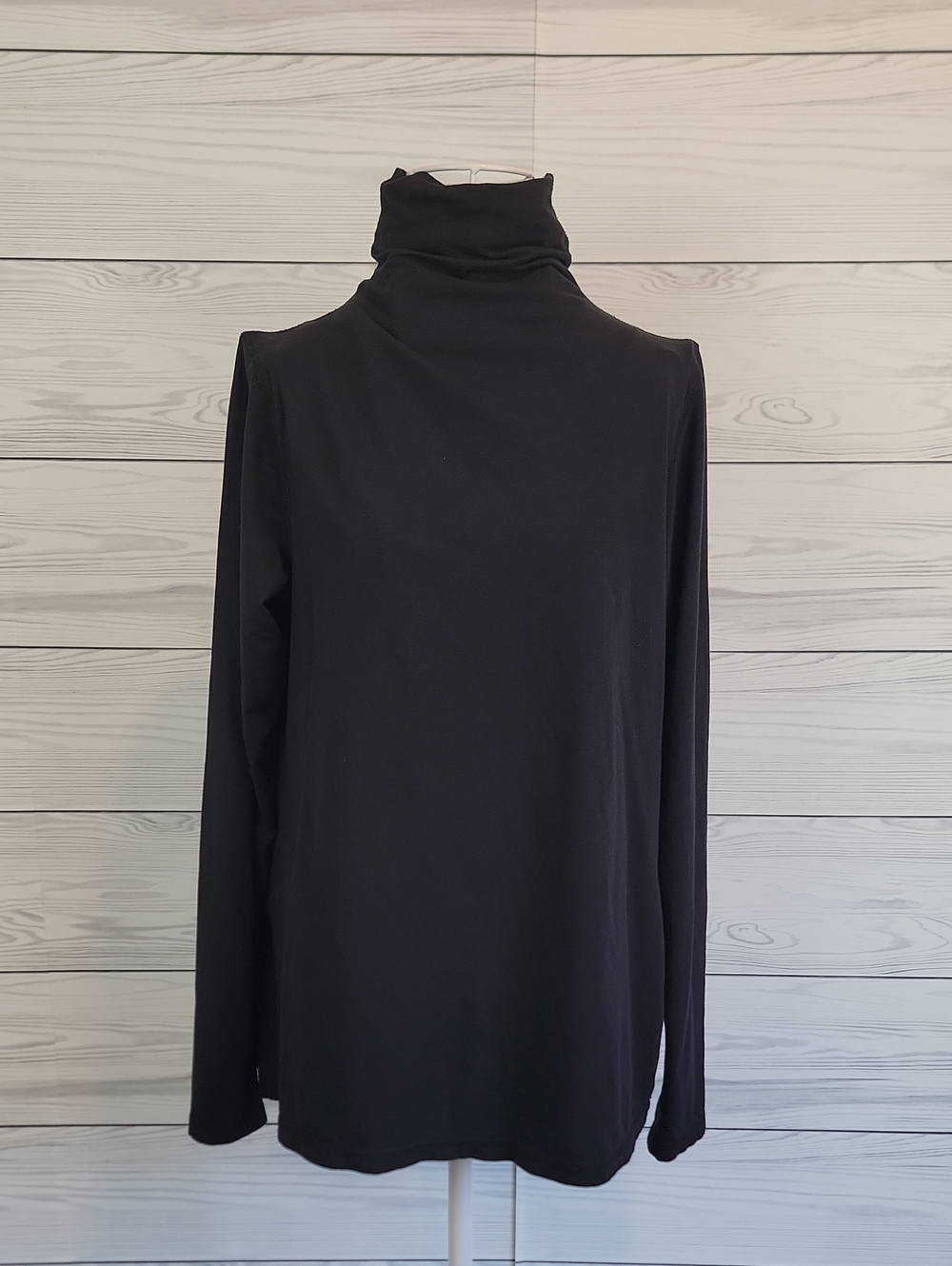 Vince Black Turtleneck Long Sleeve Top - Women Size L